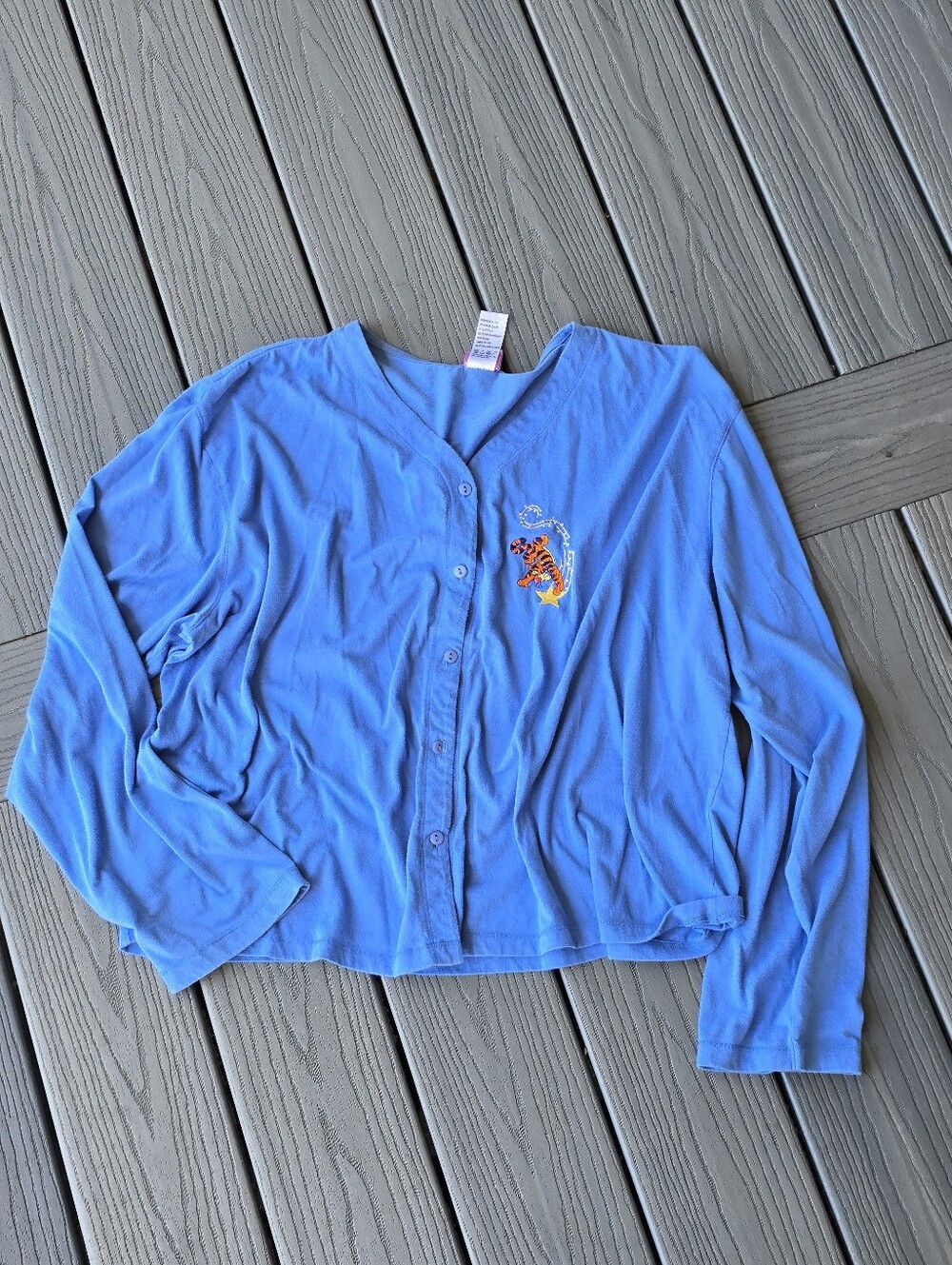 Woman's Disney Embroidered Tigger shooting star button up Cardigan
